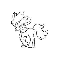 coloring page: Contour image of the legendary Pokémon Keldeo