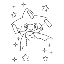 coloring page: Pokemon Jiraci with the Stars