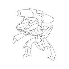 coloring page: Coloring Genesect - Legendary Pokémon