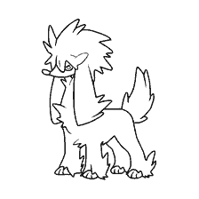 coloring page: Contour image of Pokémon Furfu for coloring