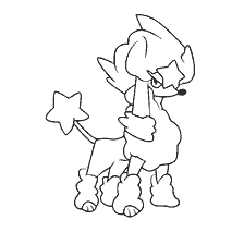 coloring page: Coloring Pokemon Furfu in the style of a star