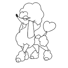 coloring page: Pokémon Furfu, heart style