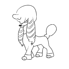 coloring page: Coloring Pokemon Furfu in the style of the Queen