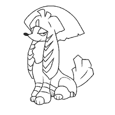 coloring page: Pokémon Furfu in kabuki style for coloring