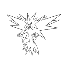 coloring page: Drawing of the legendary Pokémon Zapdos