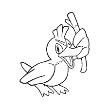 coloring page: Farfesht D holds a stick in his paws