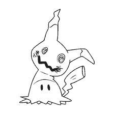 coloring page: Mimicue, Pokemon in the form of a ghost with a mask