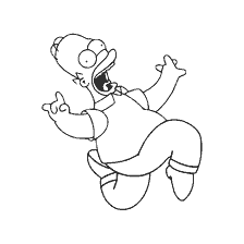 Homer Simpson in a joyous jump