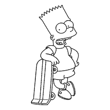 Colorare Bart Simpson con uno skateboard