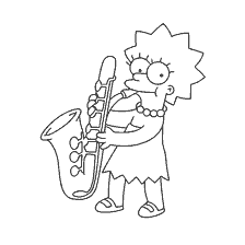 Lisa met 'n saksofoon