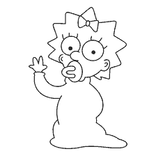 Maggie Simpson con un capezzolo