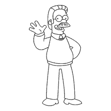 Disegno del personaggio di Ned Flanders dai Simpson