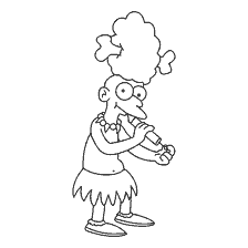 Disegno di un personaggio Simpson che suona uno strumento musicale