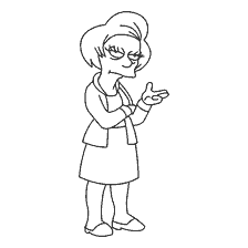 Disegno di Edna Crabapple dei Simpson per la colorazione