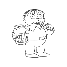 Ralph Wiggum dei Simpson con una lattina di pasta