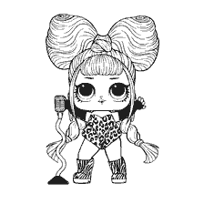 coloriage: poupée de coloration LOL Alto avec microphone