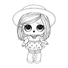 coloriage: Couleur de la poupée Witchay Babay en noir et blanc