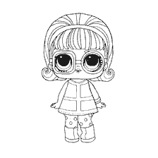 coloriage: Poupée de coloration L.O.L. Go Go Gurl avec de grands yeux et des vêtements élégants