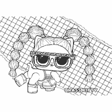 coloriage: Poupées à colorier LOL animal en laiton Kitty