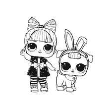 coloriage: Poupée de coloration LOL Prezzie avec un animal mignon