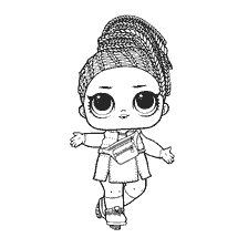 coloriage: Poupée de coloration LOL avec longues tresses et vêtements à la mode