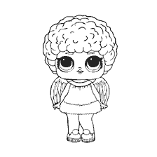 coloriage: Couleur poupée L.O.L. Bashful Q.T. avec de grands yeux et cheveux moelleux