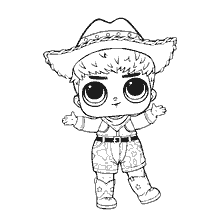 coloriage: Coloration Do-Si-Dude poupée en costume de cowboy
