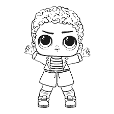 coloriage: Poupée de coloration Roi garçon Abeille avec une expression joyeuse