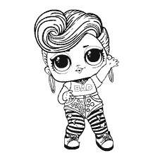 coloriage: Poupée de coloration LOL Bhaddie avec coiffure et vêtements caractéristiques