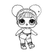 coloriage: Poupées à colorier LOL Hoops MVP Glitter dans le style d'un athlète de basketball