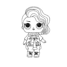 coloriage: Poupée de coloration LOL Rocker de la série 1