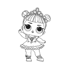 coloriage: Coloration de la poupée LOL scène centrale (Ballerina)