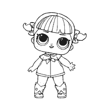 coloriage: Couleur de la poupée LOL Tancer en noir et blanc