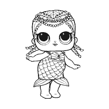 coloriage: Poupée colorante LOL Merbaby sous forme de sirène
