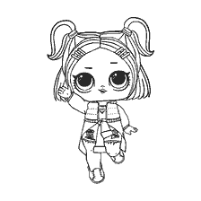 coloriage: Poupée colorante LOL (L.O.L) V.R.Q.T en noir et blanc