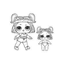 coloriage: Coloriage poupées LOL confetti pop soeur