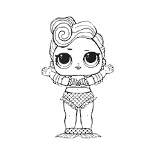 coloriage: Couleur de la poupée LOL Waves Confetti La petite sirène