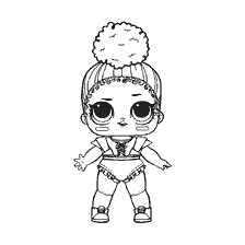 coloriage: Couleur poupée LOL Touchdown confetti pop