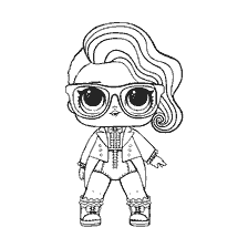 coloriage: Coloriage poupées LOL Lady cravate noire