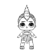 coloriage: Poupées de coloration LOL Punk Boy confetti pop