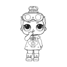 coloriage: Couleur poupée Sleepy Bones dans un costume de squelette