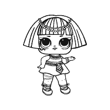 coloriage: Poupée de Pharaon Babe dans la coloration