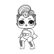 coloriage: Couleur de la poupée Stardust Queen en noir et blanc