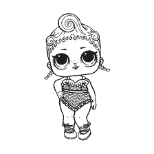coloriage: Poupée de coloration LOL (L.O.L) Vague pour enfants