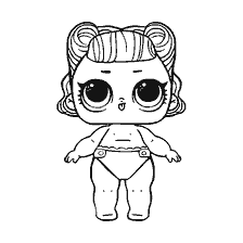 coloriage: Poupée dessin LOL bébé Angel pour la coloration