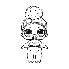 coloriage: Coloration LOL bébé Boss avec de grands yeux et accessoire drôle