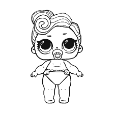 coloriage: Poupée coloration LOL bébé Diva avec grands yeux et boucles