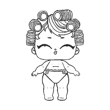 coloriage: Poupée de coloration LOL Baby Travail avec boucles