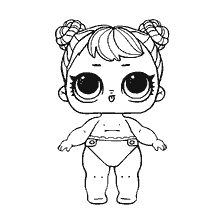 coloriage: Poupée de coloration LOL Baby Dawn