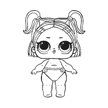 coloriage: Image de la poupée colorante LOL bébé coucher de soleil